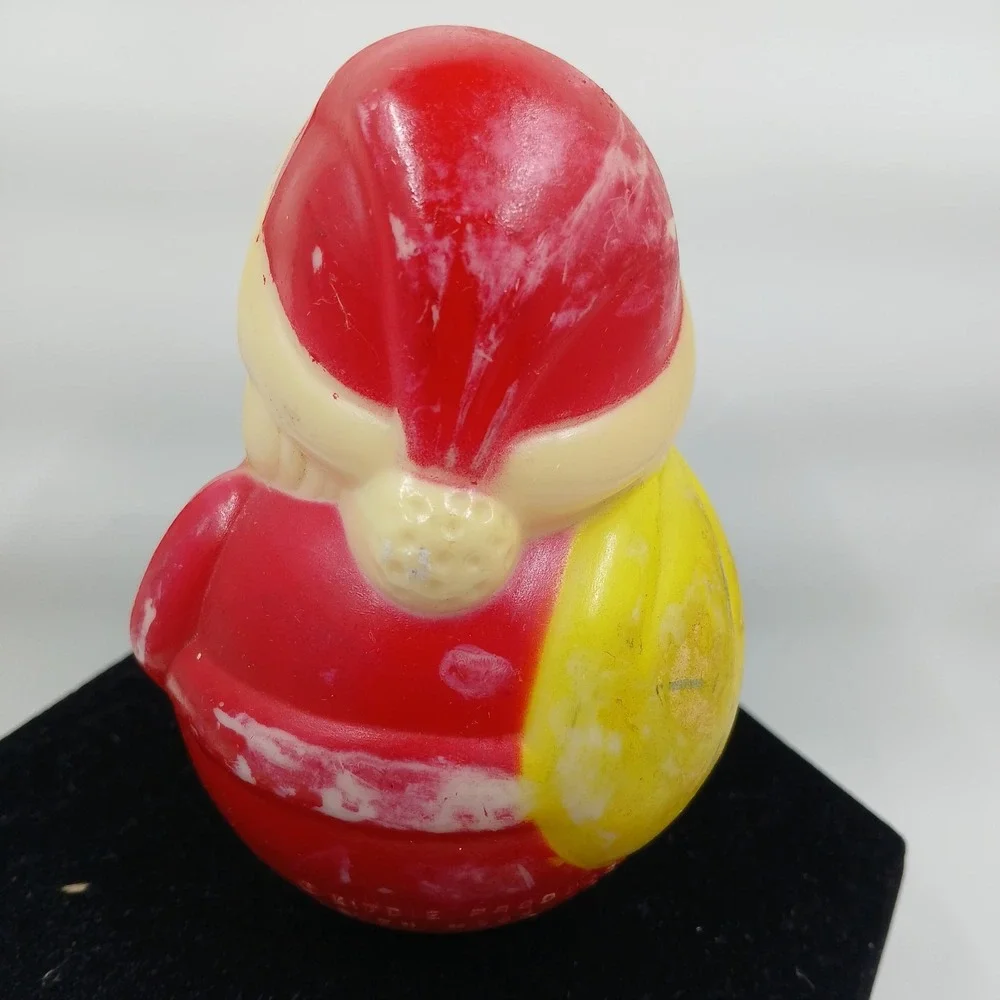 Vintage Kiddie Products Santa Claus Roly Poly Wobbler Toy Plastic 23cm Christmas
